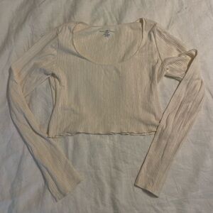 Brandy Melville long sleeve cream crop top, OS